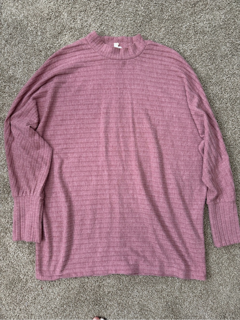 Pink Rose Men's Crewneck Sweater in Mauve Pink